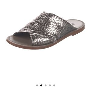 Brunello Cucinelli Metallic Leather Slides
